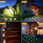 2個セット 12LED ソーラー充電式埋設ライト 地中ランプ IP65防水 屋外ガーデン街路灯、12LED