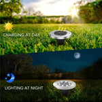 2個セット 16LED ソーラー充電式埋設ライト 地中ランプ IP65防水 屋外ガーデン街路灯、16LED