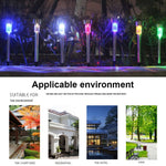 10個セット ソーラーエネルギー屋外芝生ランプ ステンレス製 IP65防水 LED装飾ガーデンライト
