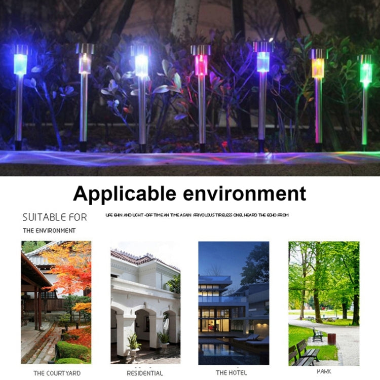 10個セット ソーラーエネルギー屋外芝生ランプ ステンレス製 IP65防水 LED装飾ガーデンライト