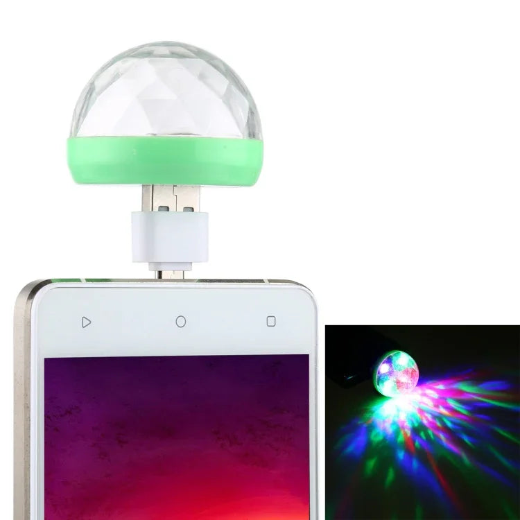 4W RGB USB LED クリスタルマジックボール ステージライト マイクロUSBアダプター付き