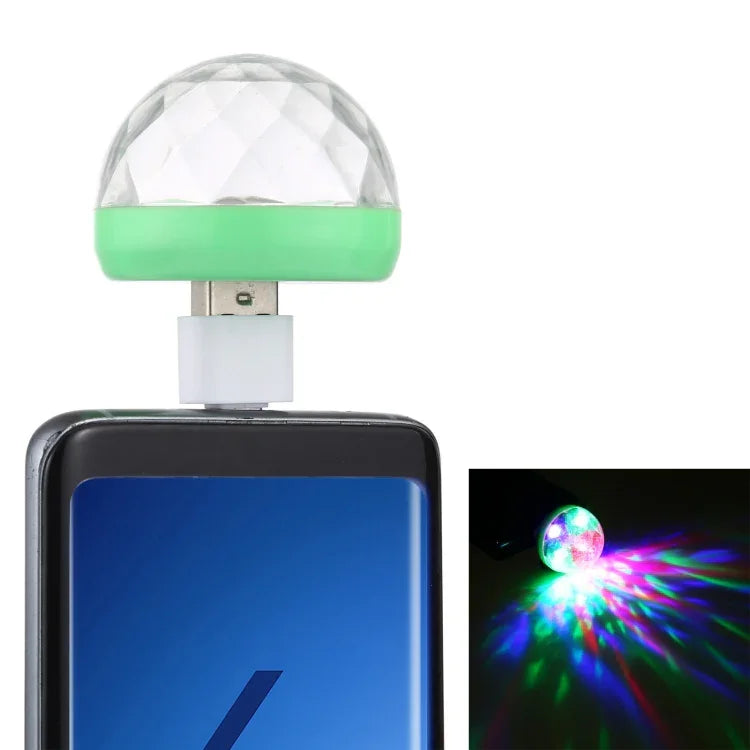 4W RGB USB LED クリスタルマジックボールステージライト Type-Cアダプター付き