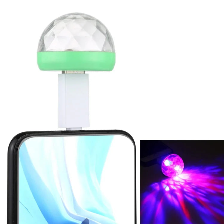 4W RGB USB LED クリスタルマジックボール ステージライト 8ピンアダプター付き