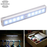 1.8W 10個LED 白色光 ワイドスクリーン インテリジェント人体センサーライト LED廊下キャビネットライト、バッテリー版、1.8W 10個LED 白色（バッテリー版）