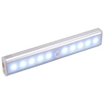 1.8W 10個LED 白色光 ワイドスクリーン インテリジェント人体センサーライト LED廊下キャビネットライト、バッテリー版、1.8W 10個LED 白色（バッテリー版）