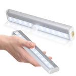 1.8W 10個LED 白色光 ワイドスクリーン インテリジェント人体センサーライト LED廊下キャビネットライト、バッテリー版、1.8W 10個LED 白色（バッテリー版）