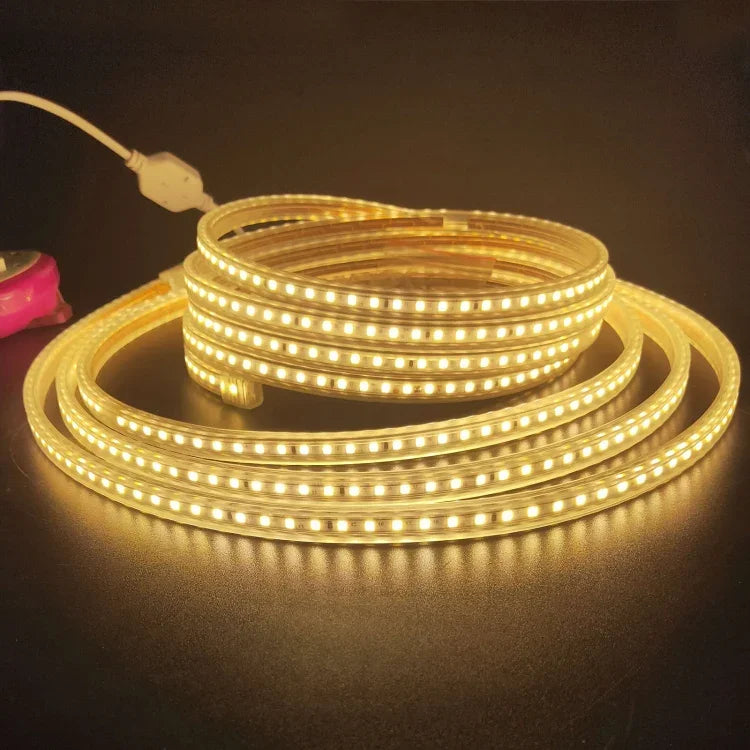 10m SMD 2835 1200 LEDs ストリップライト、AC 220V-240V、EUプラグ、10m