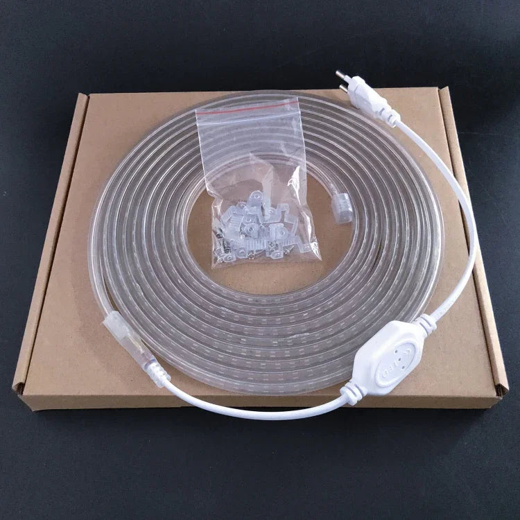 10m SMD 2835 1200 LEDs ストリップライト、AC 220V-240V、EUプラグ、10m