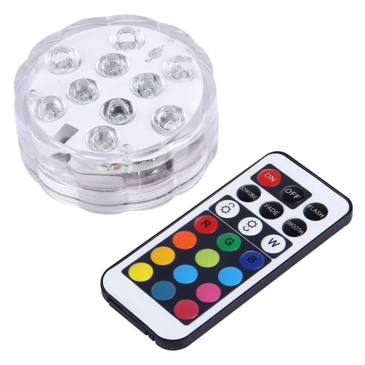 10LED シリンダー型 リモコン操作可能、リモコン操作範囲（開けた場所）：24-30フィート、10LED