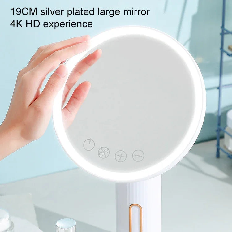 スマート LED デスクトップ メイクアップミラー フィルライト付き、ホワイトライト、ホワイトライト