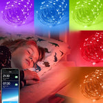 クリスマス装飾 RGB銅線ストリングライト Bluetoothモバイルアプリ制御、長さ：10m 100灯、10m 100灯