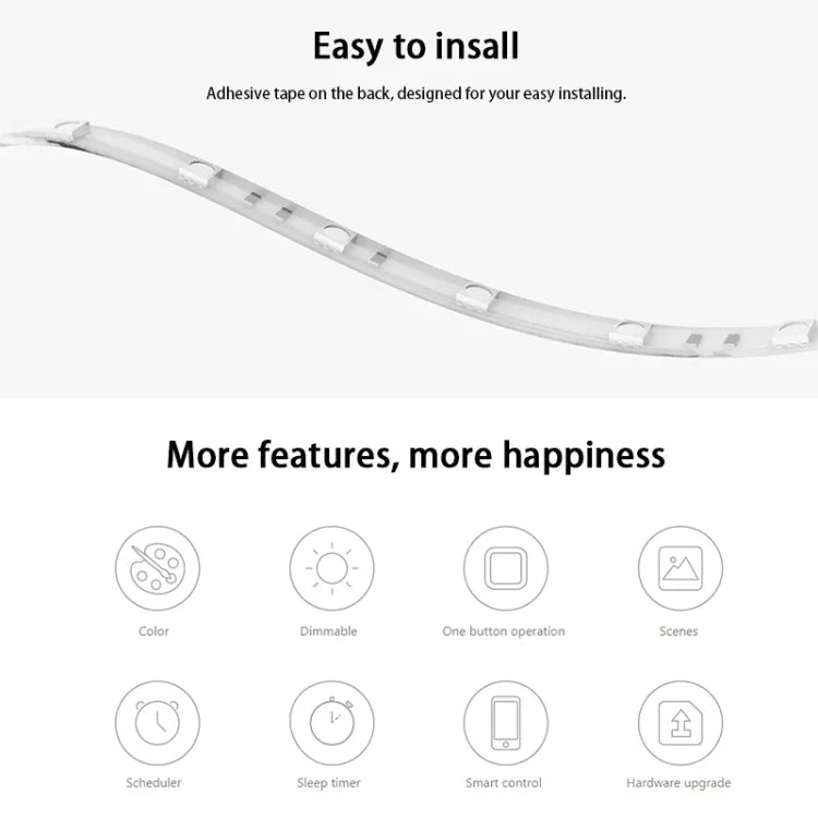 オリジナル Xiaomi Youpin Yeelight スマート WiFi アプリリモコン拡張 LEDストリップライト、長さ：1m
