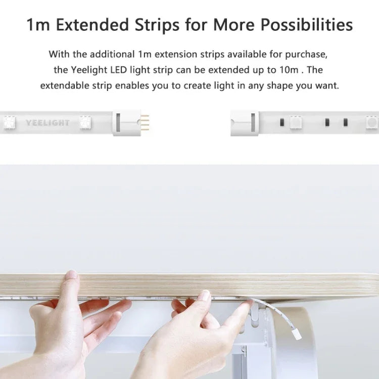 オリジナル Xiaomi Youpin Yeelight スマート WiFi アプリリモコン拡張 LEDストリップライト、長さ：1m