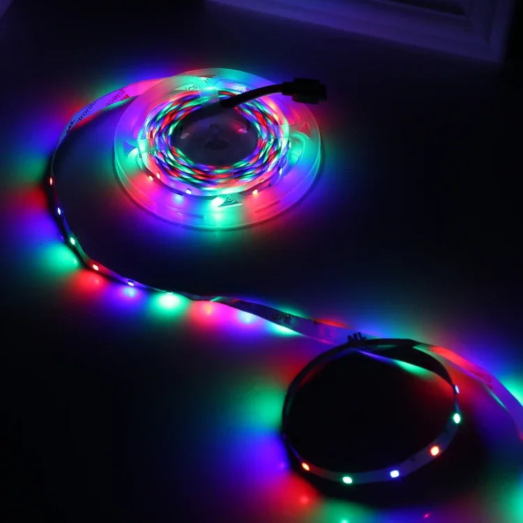 ベアボード 2835 SMD RGB LEDロープライト、60灯/m、長さ：5m、12V 2A 100-240V、44キーリモコン付き、2835 SMD RGB LED、5m、44キーリモコン付き