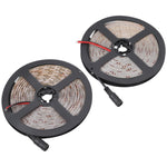 2本セット ベアボード 2835 SMD 調光可能ホワイトライト/暖色LEDロープライト、60灯/m、長さ：5m、12V 2A 100-240V、2835 SMD LED、5m x 2