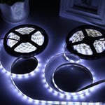 2本セット ベアボード 2835 SMD 調光可能ホワイトライト/暖色LEDロープライト、60灯/m、長さ：5m、12V 2A 100-240V、2835 SMD LED、5m x 2