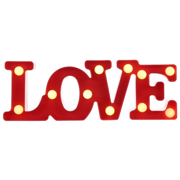 2 x AA電池式 パーティーフェスティバルテーブル結婚式ランプ ナイトライト、LOVE（赤）、LOVE（白）