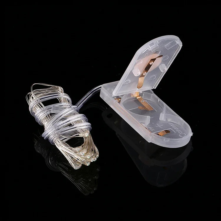 20個のLED SMD 0603 IP65防水 CR2032ボタン電池、2mブルーライト、2mグリーンライト、2mレッドライト
