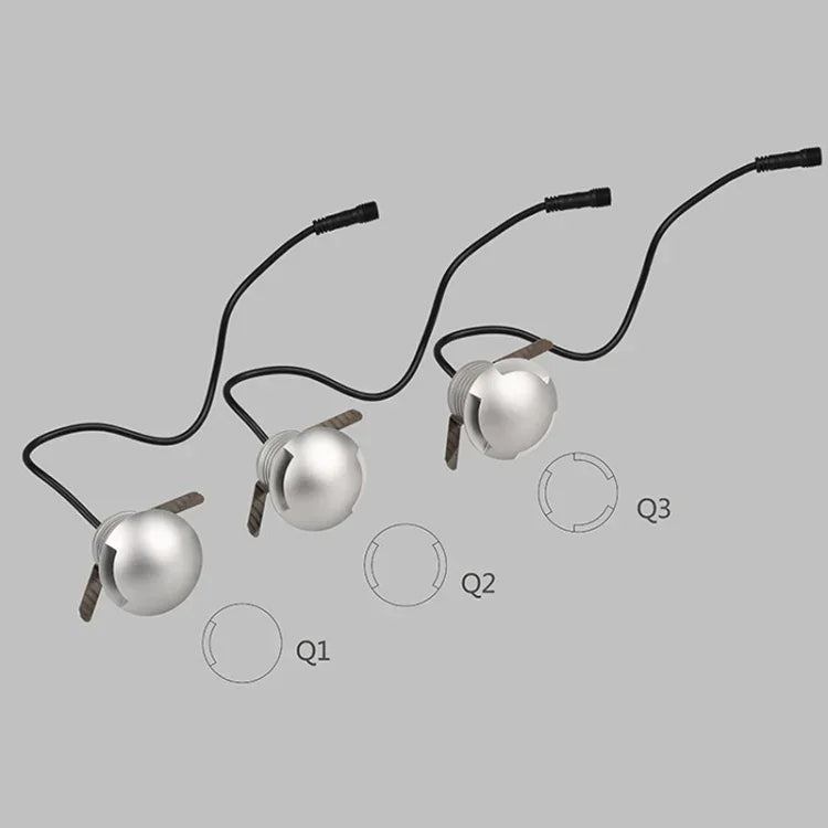 3W LED 埋め込み偏光埋設ランプ IP67防水 カメの甲羅ランプ 屋外ガーデン芝生ランプ、暖色光3000K Q1 一方向光、暖色光3000K Q1