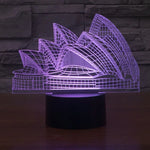 7色変色クリエイティブビジュアルステレオランプ デスクランプ ナイトライト、シドニーオペラハウススタイル