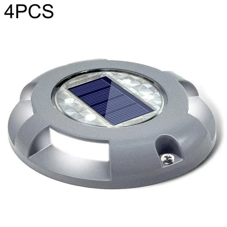 4個セット LED ソーラー電源埋め込み地面ランプ IP68防水 屋外ガーデン芝生ランプ