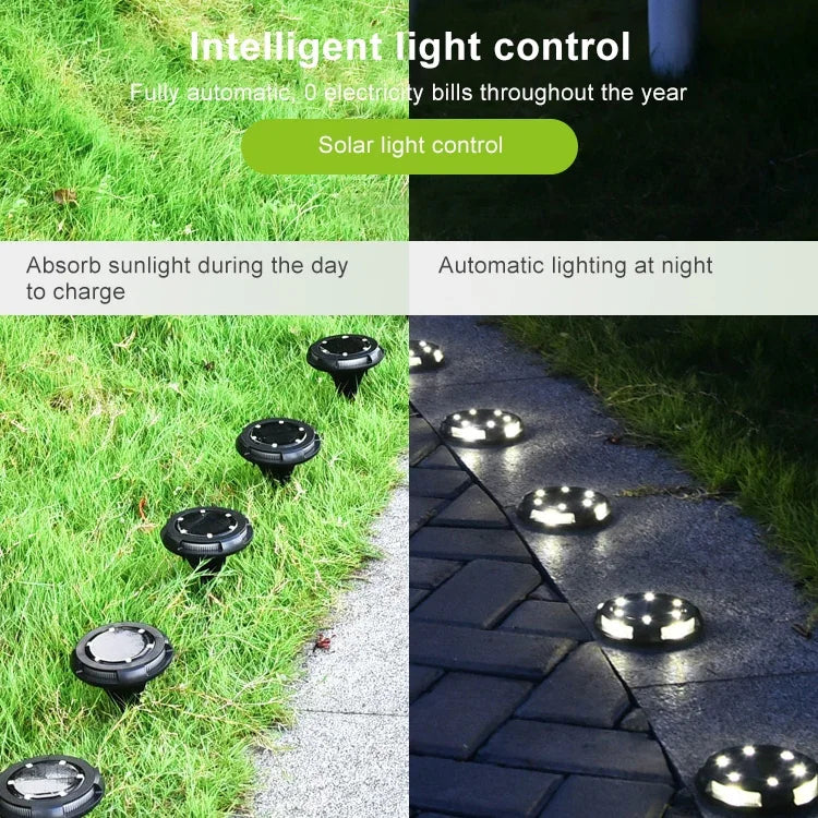 10LED ソーラー屋外ガーデン防水埋め込みライト、10LED
