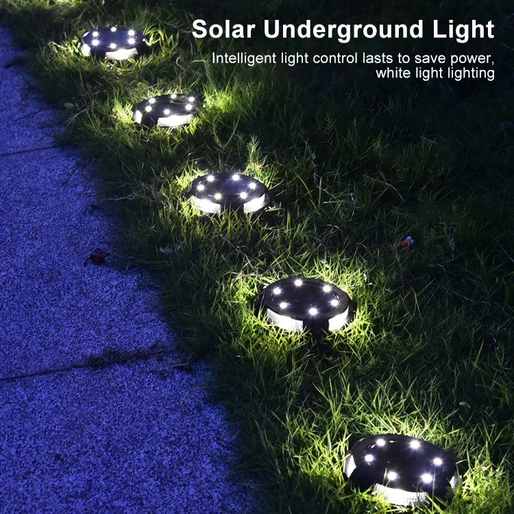 10LED ソーラー屋外ガーデン防水埋め込みライト、10LED