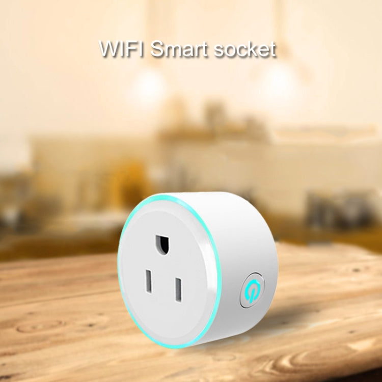 10A 丸型 WiFi 2.4GHz ミニプラグ APPリモートコントロール タイミングスマートソケット Alexa & Google Home対応 カラフルブリージングライト AC 100-240V USプラグ