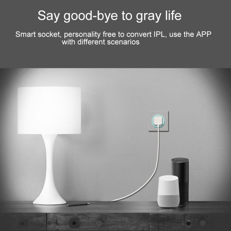10A 丸型 WiFi 2.4GHz ミニプラグ APPリモートコントロール タイミングスマートソケット Alexa & Google Home対応 カラフルブリージングライト AC 100-240V USプラグ