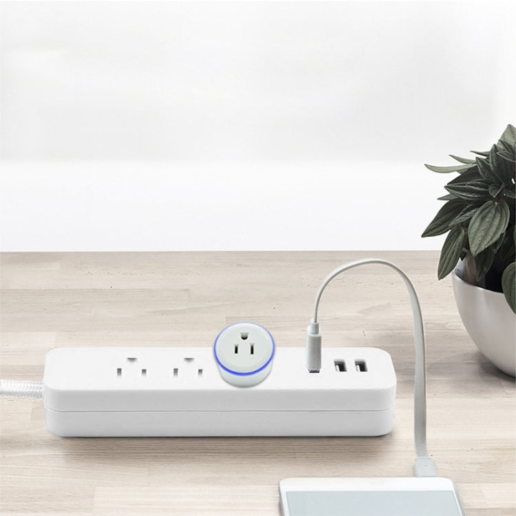 10A 丸型 WiFi 2.4GHz ミニプラグ APPリモートコントロール タイミングスマートソケット Alexa & Google Home対応 カラフルブリージングライト AC 100-240V USプラグ