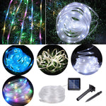 防水ソーラーパネル 50 LED、5m 50LED 青色ライト、5m 50LED 白色ライト、5m 50LED 暖色ライト