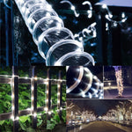 防水ソーラーパネル 50 LED、5m 50LED 青色ライト、5m 50LED 白色ライト、5m 50LED 暖色ライト