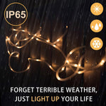 防水ソーラーパネル 50 LED、5m 50LED 青色ライト、5m 50LED 白色ライト、5m 50LED 暖色ライト