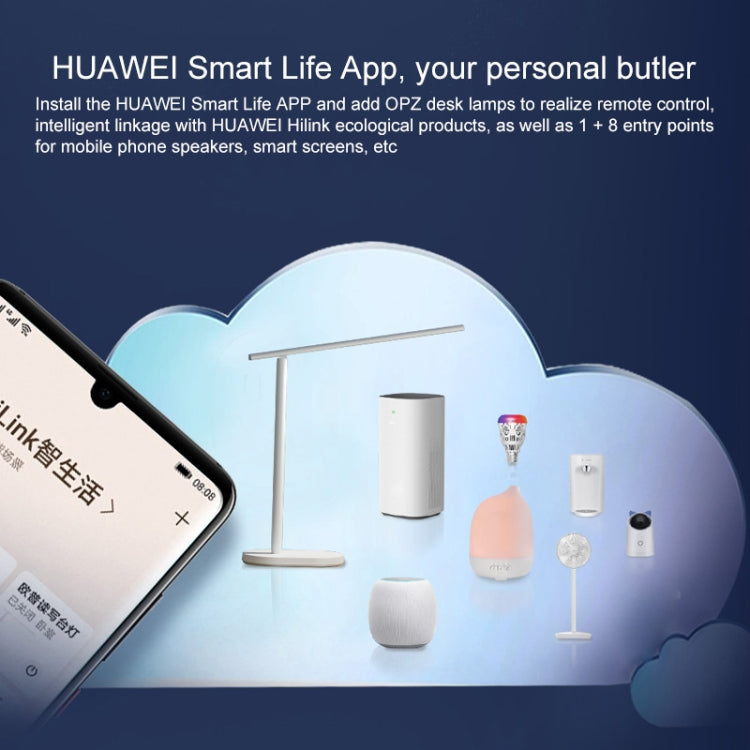 オリジナルHuaweiスマートOPPLE LEDデスクランプ 折りたたみ調整可能 読書用テーブルランプ 明るさ調整ライト、HUAWEI HiLink対応