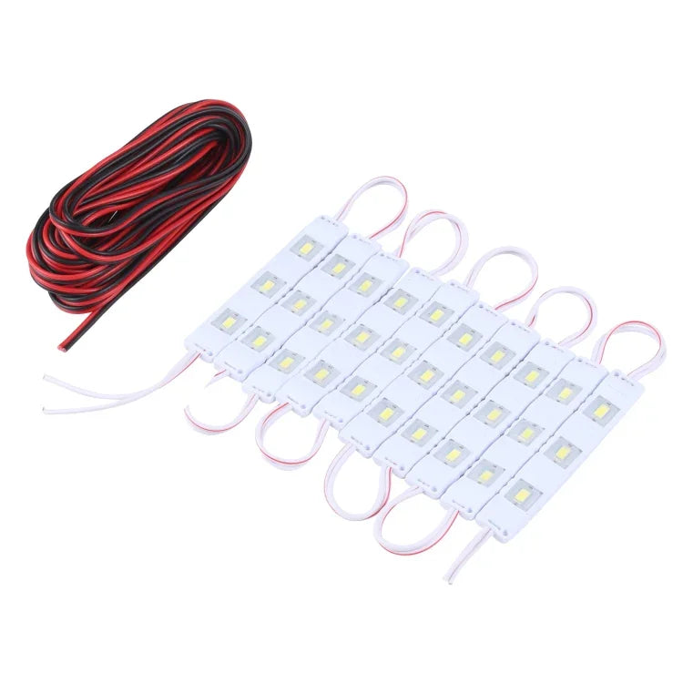 30 LED 5630 SMD LEDモジュール 白色ライト 防水装飾ライト、5mケーブル長、DC 12V、30 LED 5630 SMD