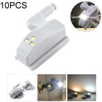 10個セット 0.3W ユニバーサル内蔵ヒンジLEDセンサーランプ 食器棚用 3LED ナイトライト 自動ON/OFF電球、10個セット 白色光、10個セット 暖白色
