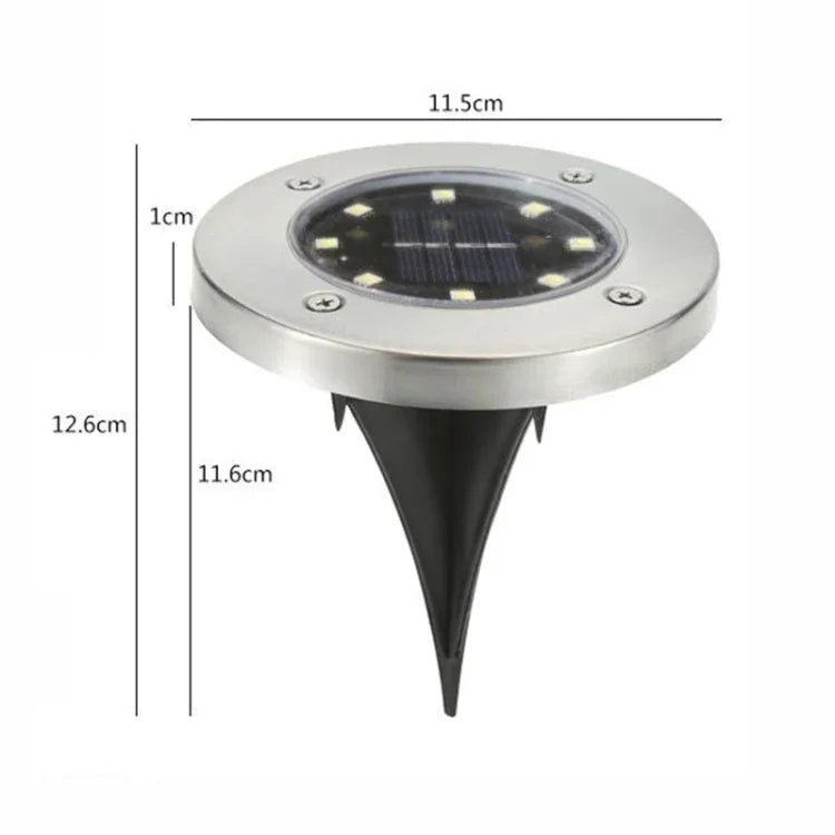 SMD 5050埋設ランプ屋外通路ガーデンデッキLEDライト、白色8灯、暖白色8灯