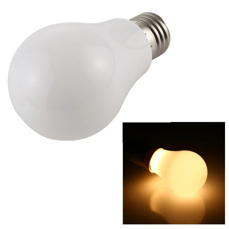 7W 500LM E27 2835 28LEDちらつきなしLED省エネ電球、光色：暖かい白、AC 85-265V、7W