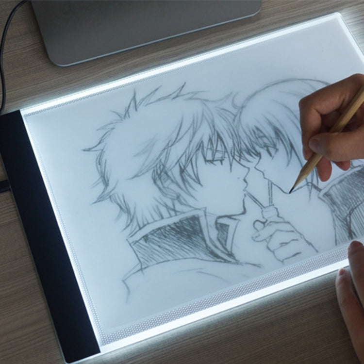 超薄型A4サイズ ポータブルUSB LEDアートクラフト トレーシングライトボックス コピー板 アーティスト用 描画 スケッチ アニメーション X線観察用 明るさ調整なし 充電器なし