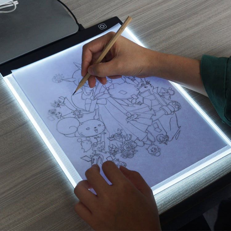 超薄型A4サイズ ポータブルUSB LEDアートクラフト トレーシングライトボックス コピー板 アーティスト用 描画 スケッチ アニメーション X線観察用 明るさ調整なし