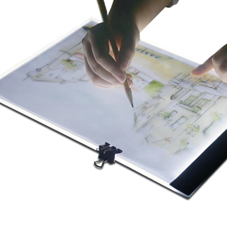 超薄型A4サイズ ポータブルUSB LEDアートクラフト トレーシングライトボックス コピー板 明るさ調整機能付き アーティスト用 描画 スケッチ アニメーション X線観察用 明るさ調整 充電器なし
