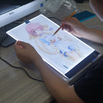 超薄型A4サイズ ポータブルUSB LEDアートクラフト トレーシングライトボックス コピー板 明るさ調整機能付き アーティスト用 描画 スケッチ アニメーション X線観察用 明るさ調整 充電器なし