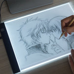 超薄型A4サイズ ポータブルUSB LEDアートクラフト トレーシングライトボックス コピー板 明るさ調整機能付き アーティスト用 描画 スケッチ アニメーション X線観察用 明るさ調整 充電器なし