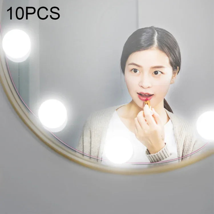 120LM 7000K USB充電 ハリウッドスタイル コスメライト付き電球 ドレッサーランプ、ケーブル長さ:4.6m、DC 5V