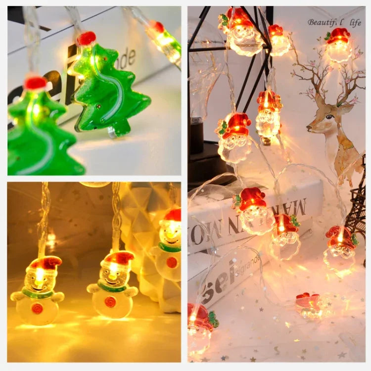 1.5m 10灯 クリスマス雪だるまLED装飾ライトストリング、クリスマス雪だるま用