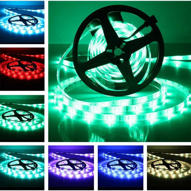 5m 150 LED SMD 5050 IP65防水 Bluetooth RGBライトストリップ 24キーリモコン付き、EUプラグ、5m 150 LED IP65