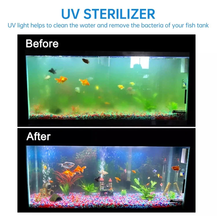 UV-011 11W 紫外線殺菌ランプ 水槽用消毒ライト、EUプラグ、11W