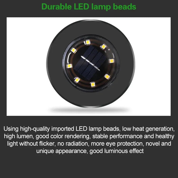 4個セット 8 LED IP65防水ソーラー埋設ランプ ガーデンヴィラ ガーデン芝生装飾スポットライト