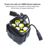6セクション 18650バッテリーマルチファンクションモバイルパワーボックス 8.4v丸型端子＆5v USB二重電圧出力 バッテリーなし、8.4v