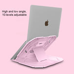 T3 多機能 ホロー設計 冷却ブラケット 10段階調節可能角度 ノートブック、MacBook、iPad、携帯電話用, T3（ブルー）, T3（ホワイト）, T3（ブラック）, T3（ピンク）